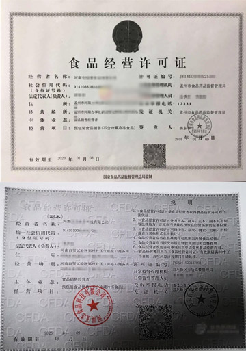 2023年鄭州食品衛生經營許可證辦理案例